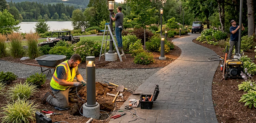 Landscape Post, Pole, and Bollard Lighting Installation in Chattanooga